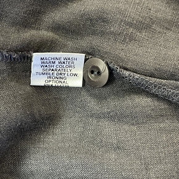 Flax Linen Shirt Women P 3/4 Sleeve V-neck ButtonUp Lightweight Blouse Top Tunic - Picture 9 of 9